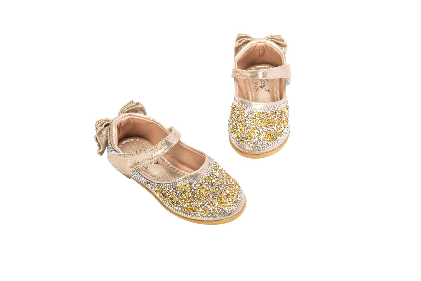 Girls Gold Glitter Party Shoes – Sparkly Mary Jane Dress Shoes | Moonlight - Gold