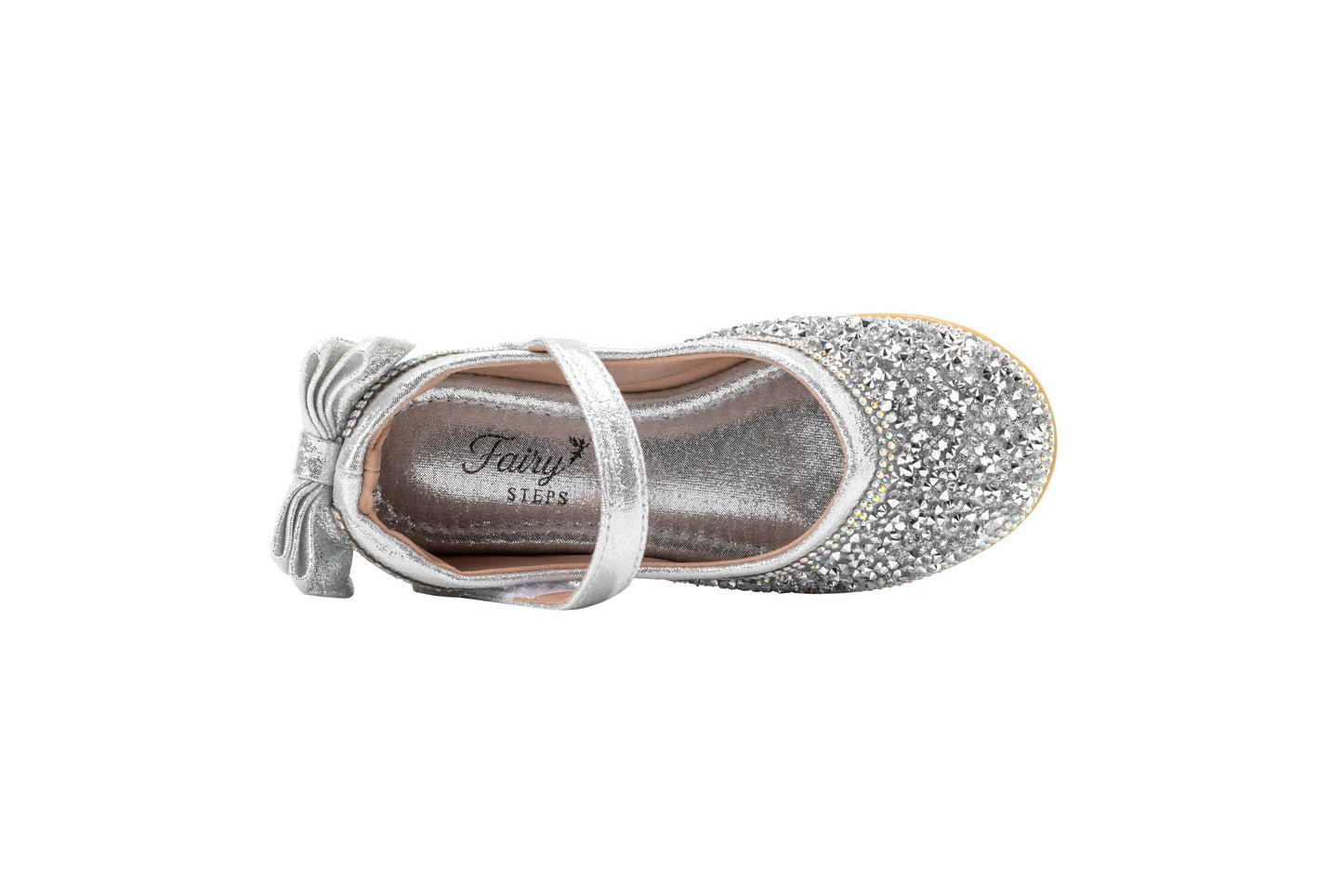 Girls Silver Glitter Party Shoes – Sparkly Mary Jane Dress Shoes | Moonlight - Silver