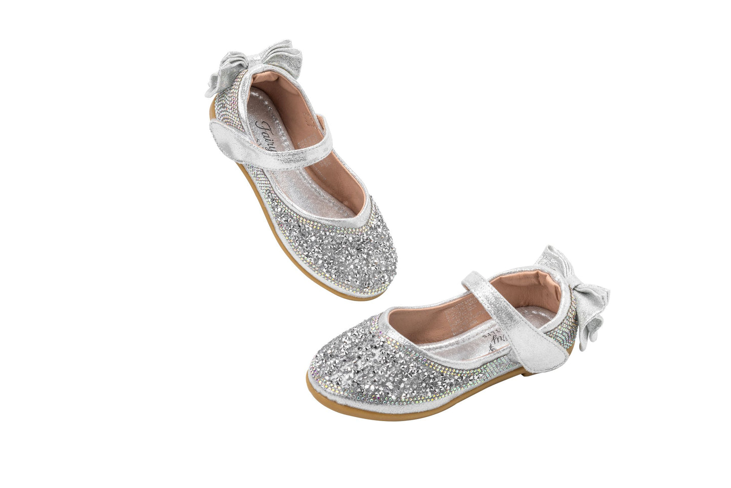 Girls Silver Glitter Party Shoes – Sparkly Mary Jane Dress Shoes | Moonlight - Silver