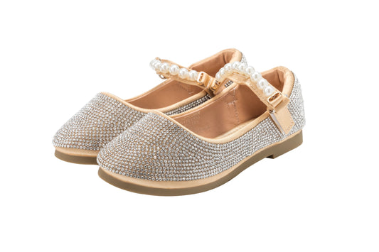Girls Gold Sparkly Shoes – Glitter Mary Jane Dress Shoes | Glory - Gold