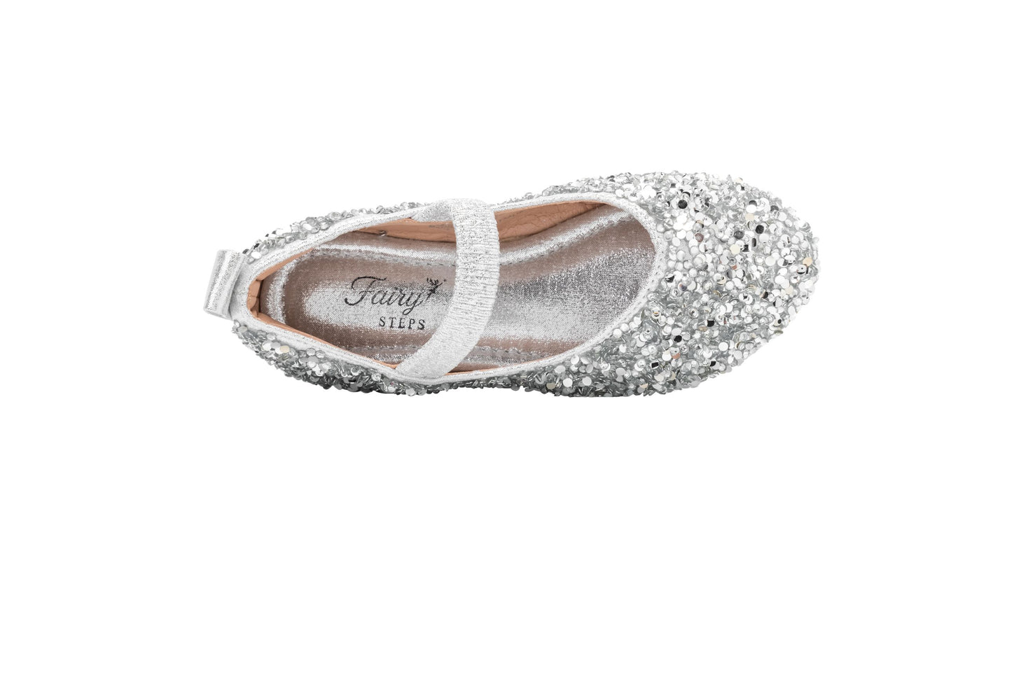 Girls Sparkly Glitter Mary Jane Shoes – Starlight - Silver