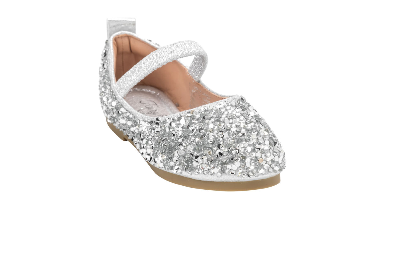 Girls Sparkly Glitter Mary Jane Shoes – Starlight - Silver