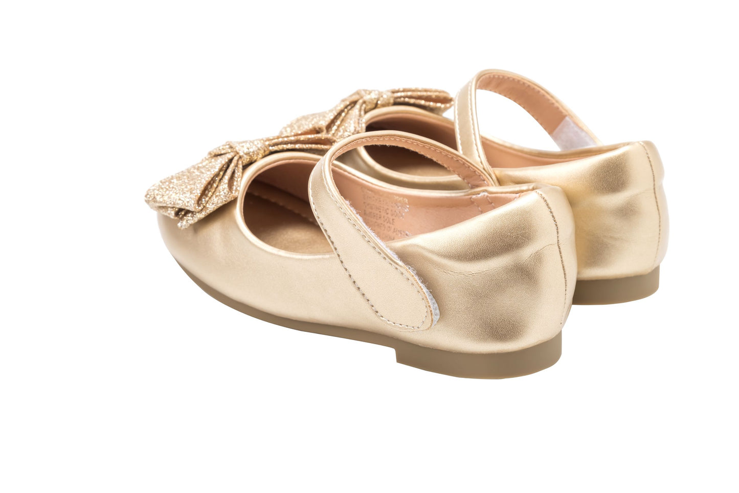 Girls Gold Bow Glitter Shoes – Sparkly Princess Shoes | Twinkle Bell - Gold