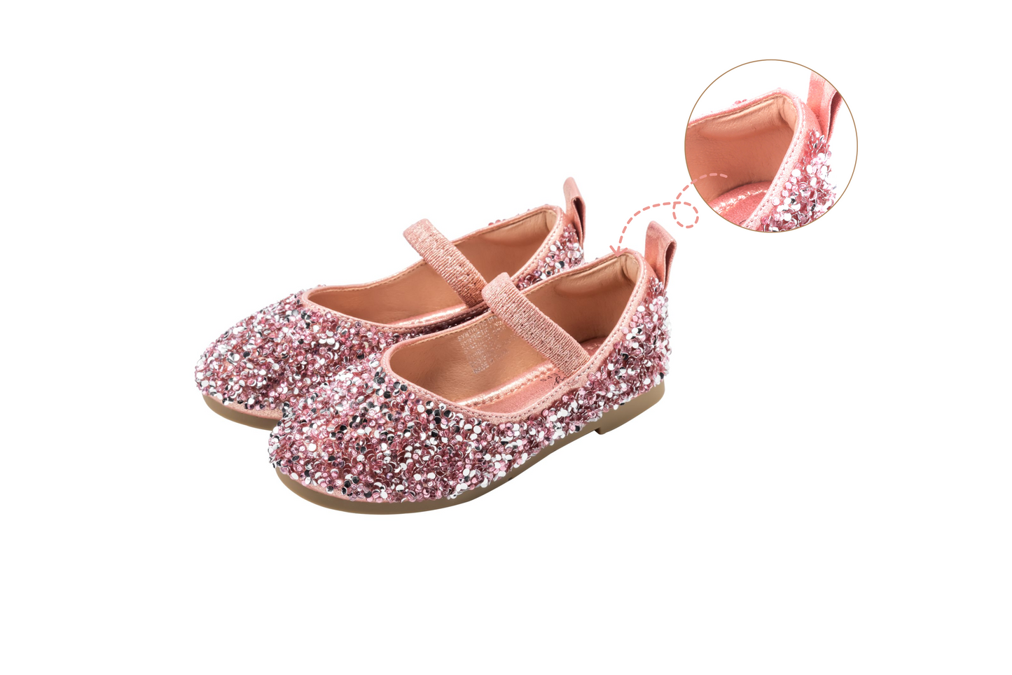Girls Sparkly Glitter Mary Jane Shoes – Starlight - Pink